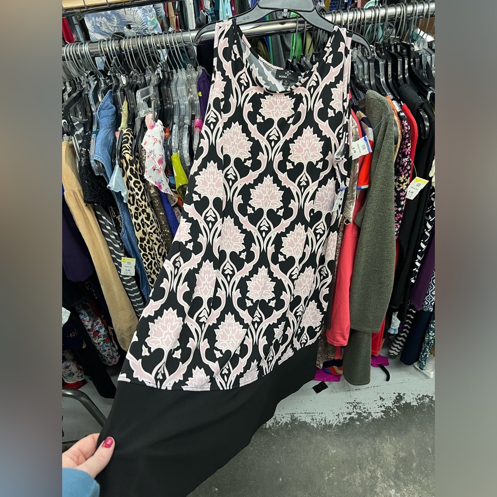 Ronni Nicole Black and Pink Floral Dress